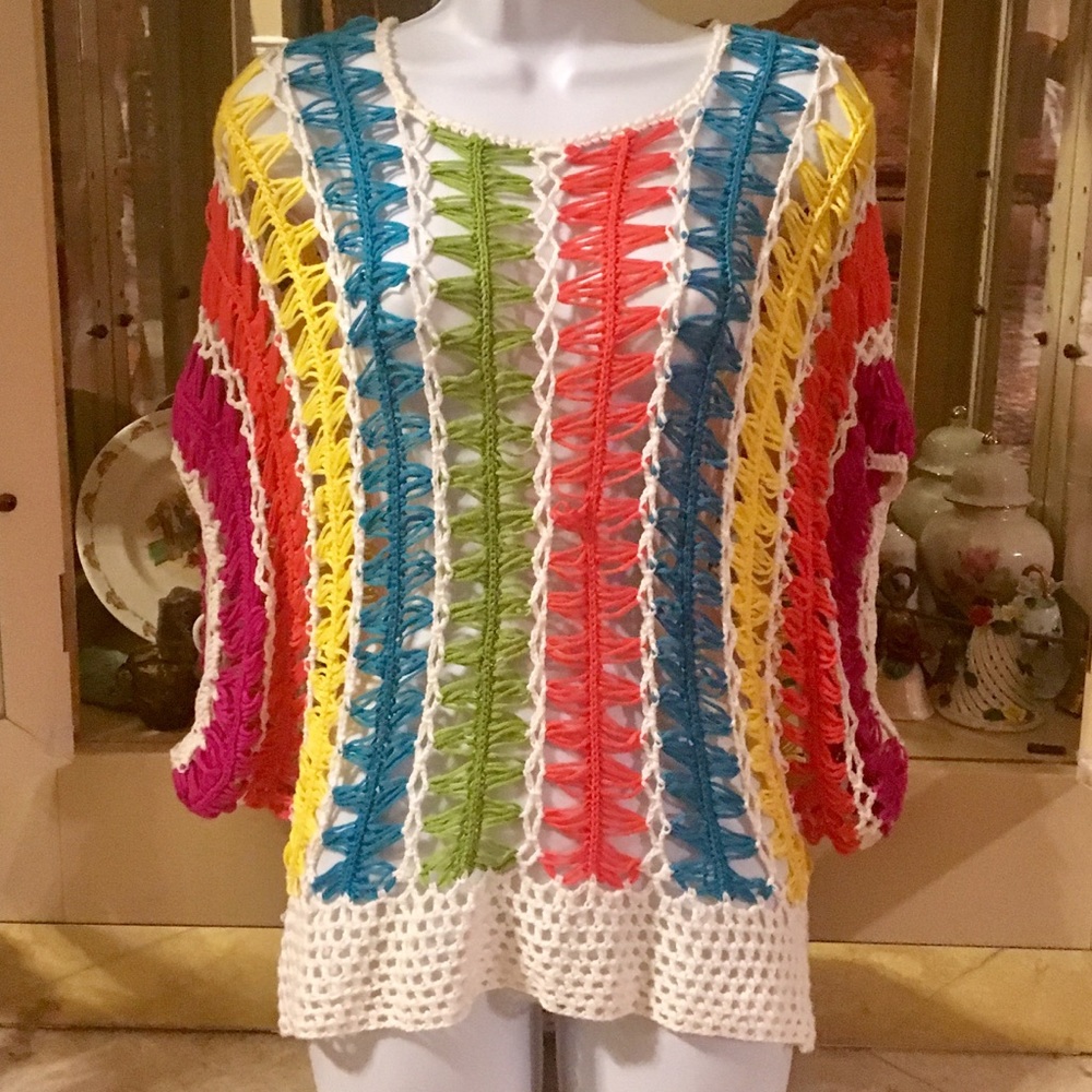 KU2 KOKOMO UNLIMITED CROCHETED TRENDY BOHO COVERUP